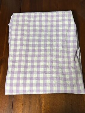 Pottery Barn Kids Lavender Gingham Twin Flat Sheet